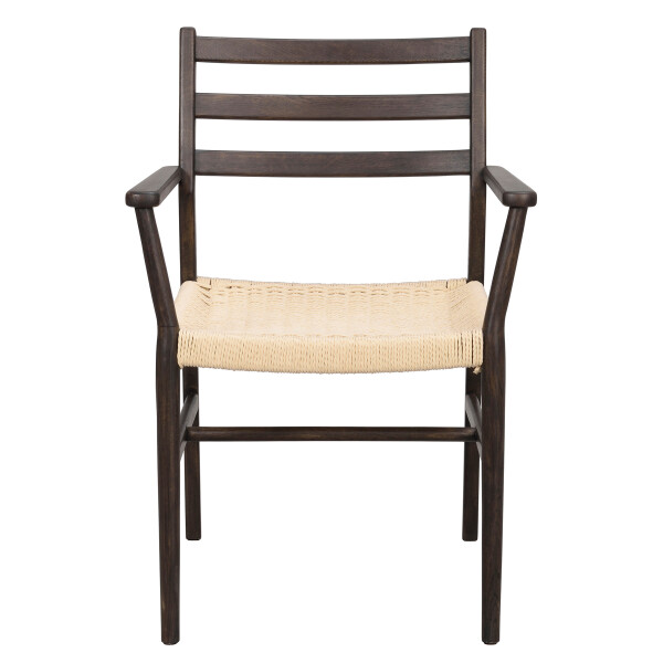 Rowico Harlan armchair brown oak braided seat image
