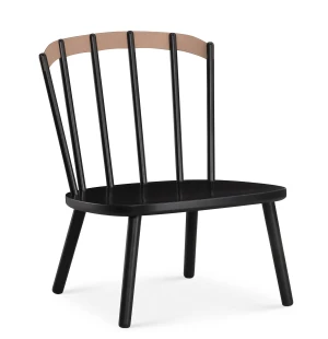 Tapio Anttila Collection PIENA loungetuoli, musta koivu/kierrätysnahka kuva