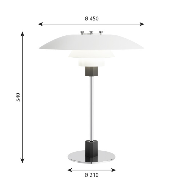 Louis Poulsen PH 4/3 pöytävalaisin mitat image
