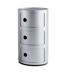 Kartell COMPONIBILI 3-fack förvaringsmöbel, silver image