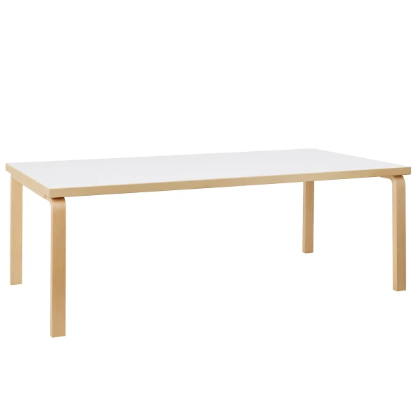 9221024 Aalto Table rectangular 86 legs and edge band birch top white HPL cut out master kuva