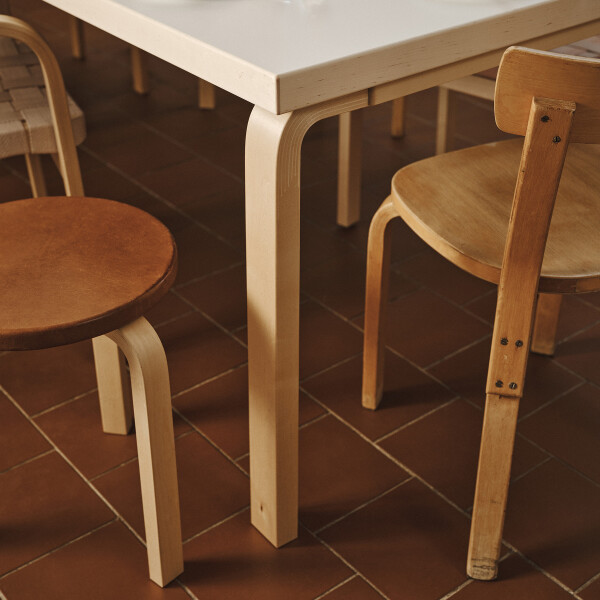 Artek Aalto table rectangular 86 white laminate Chair 69 kuva