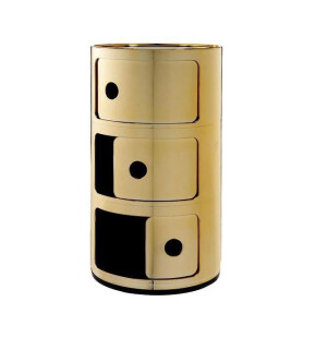 Kartell COMPONIBILI 3-fack förvaringsmöbel, guld image