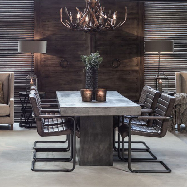 Artwood Sabina tuoli Buffalo Leather Lampre Campos ruokapöytä Light Concrete Grey 01 kuva