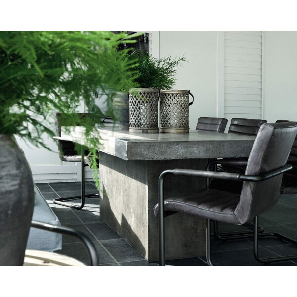 Artwood Sabina tuoli Buffalo Leather Lampre Campos ruokapöytä Light Concrete Grey kuva