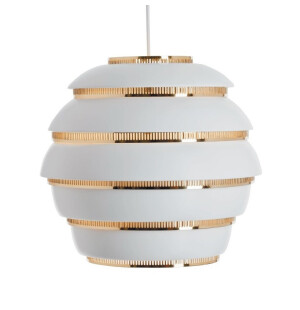 Artek A331 "Beehive" taklampa, vit/mässing image