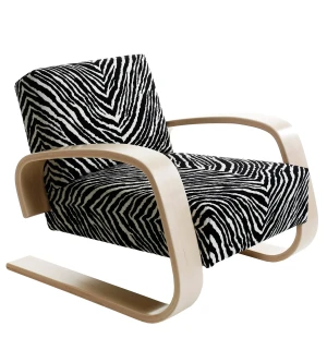 Artek 400 "TANKKI" nojatuoli, koivu/zebra kuva