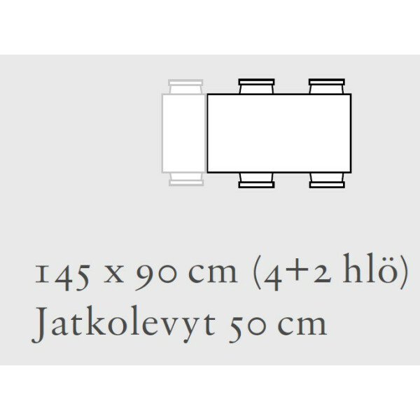 Lundbergs Möbler WILMA ruokapöytä 145x95cm image