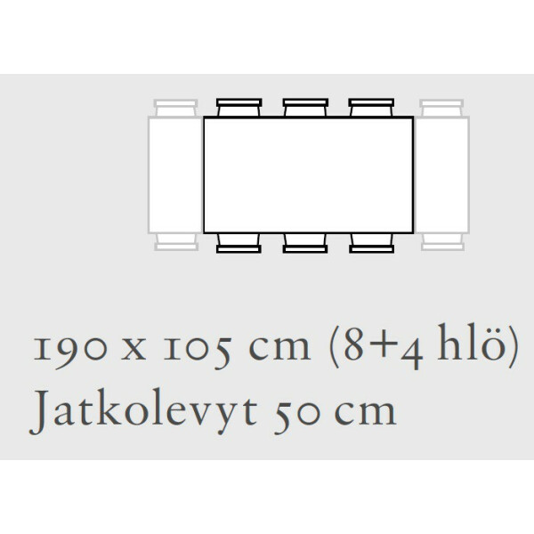 Lundbergs Möbler WILMA ruokapöytä 190x105cm image
