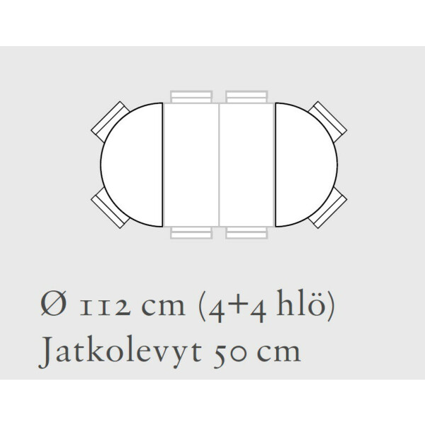 Lundbergs Möbler WILMA ruokapöytä pyöreä 112cm kuva