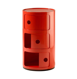 Kartell COMPONIBILI 3-fack förvaringsmöbel, röd image