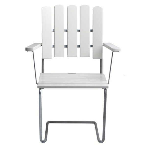 Grythyttan Stålmöbler nojatuoli A2 valkoinen/ kuumasinkitty image