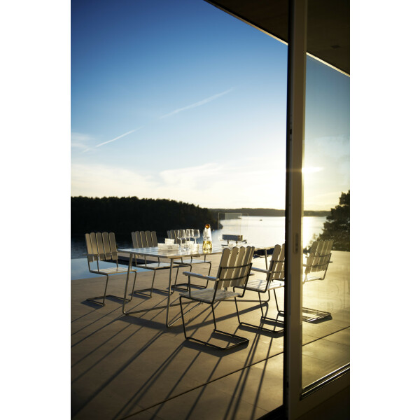 Grythyttan nojatuoli A2 valkoinen/ kuumasinkitty image