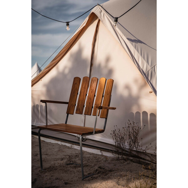 Grythyttan Stålmöbler nojatuoli A2 käsittelemätön tiikki/kuumasinkitty kuva