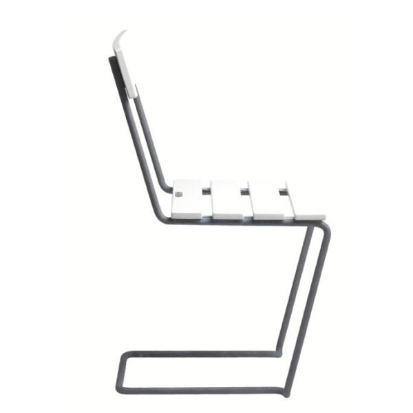 Grythyttan Stålmöbler TUOLI 1 valkoinen/kuumasinkitty image