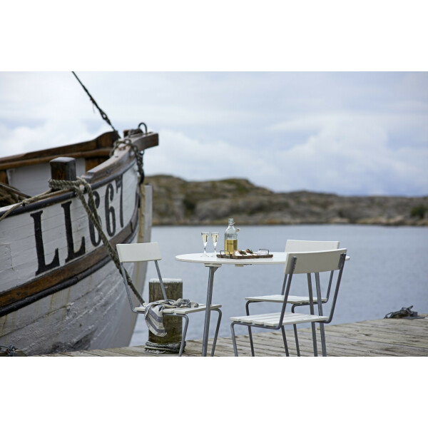 Grythyttan Stålmöbler TUOLI 1 valkoinen/kuumasinkitty image