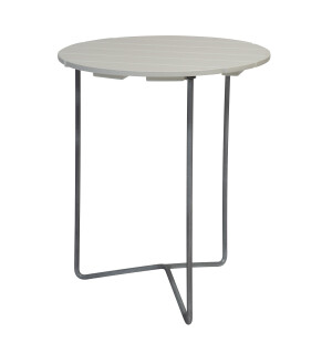 Grythyttan Stålmöbler PÖYTÄ 6B Ø60 cm, valkoinen/kuumasinkitty kuva