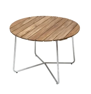 Grythyttan Stålmöbler BORD 9A 100, obehandlad teak/varmförzinkad image