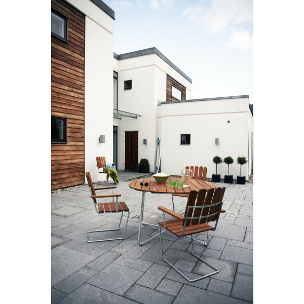 Grythyttan Stålmöbler pöytä 9A 100 käsittelemätön tiikki/kuumasinkitty image