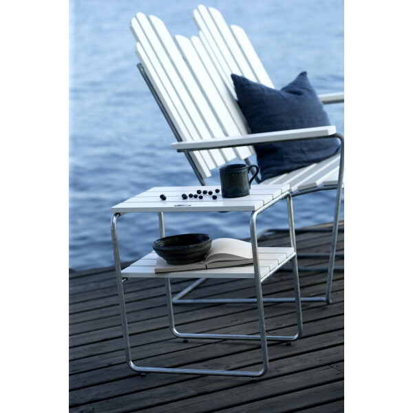 Grythyttan Stålmöbler sivupöytä L45 valkoinen/kuumasinkitty image