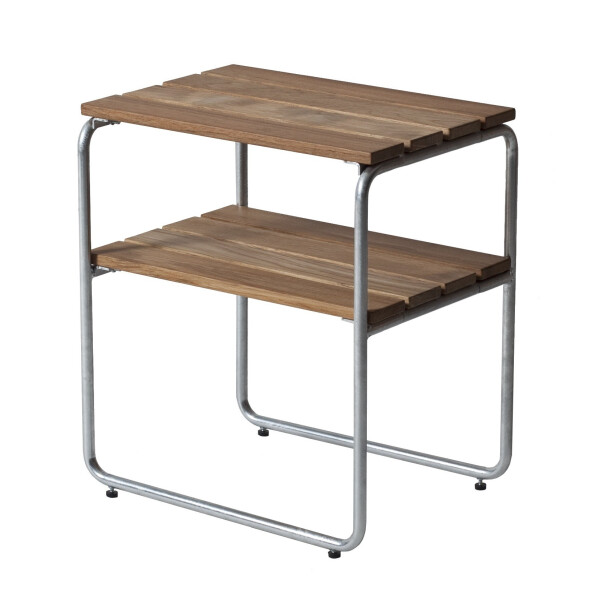 Grythyttan Stålmöbler sivupöytä L45 käsittelemätön tiikki/kuumasinkitty image