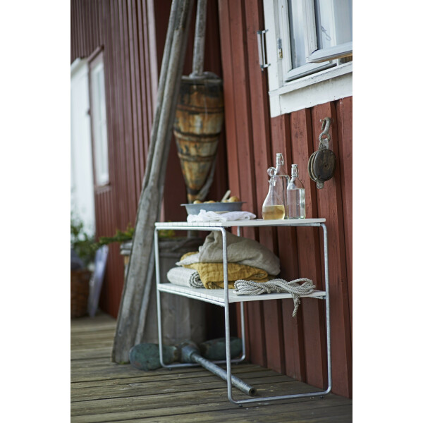 Grythyttan Stålmöbler sivupöytä L105 valkoinen/kuumasinkitty kuva