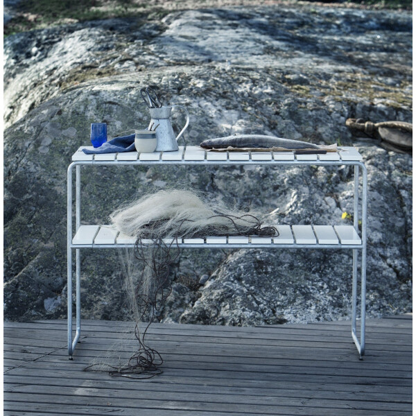 Grythyttan Stålmöbler sivupöytä L105 valkoinen/kuumasinkitty image