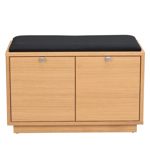 103753 a Confetti bench w 2drawers oak black fabric kuva
