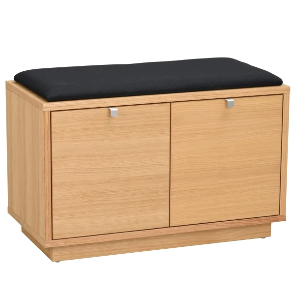 103753 b Confetti bench w 2drawers oak black fabric kuva