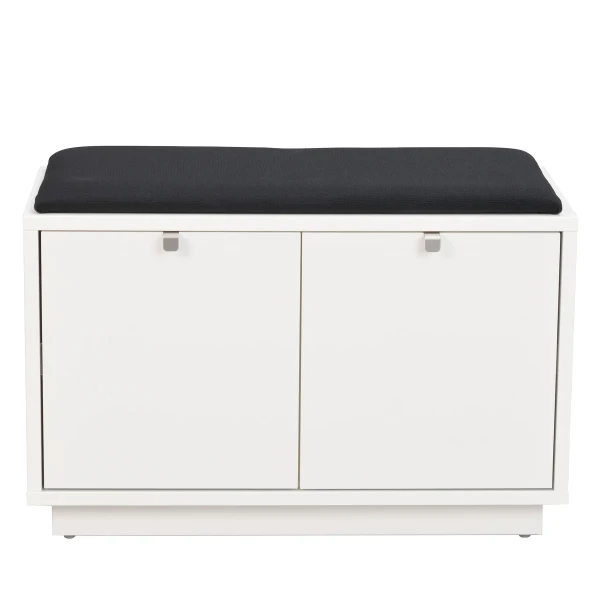 103755 a Confetti bench w 2drawers white black fabric kuva