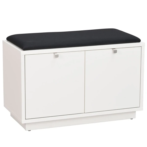 103755 b Confetti bench w 2drawers white black fabric kuva