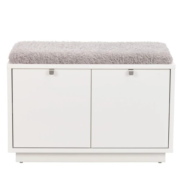 103756 a Confetti bench w 2drawers white sheepskin imitation2 kuva