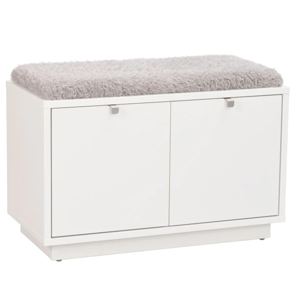 103756 b Confetti bench w 2drawers white sheepskin imitation2 kuva