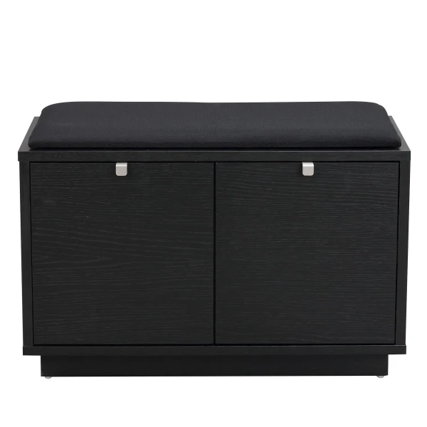 103757 a Confetti bench w 2drawers black black fabric kuva
