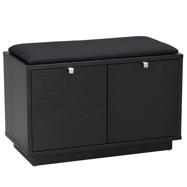103757 b Confetti bench w 2drawers black black fabric kuva