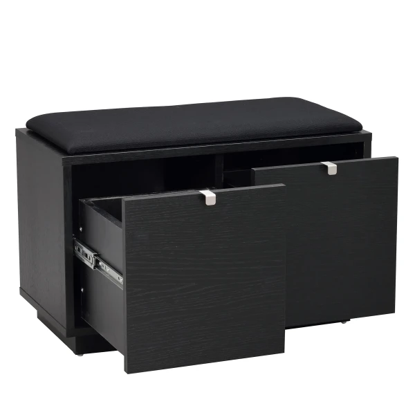 103757 det1 Confetti bench w 2drawers black black fabric kuva