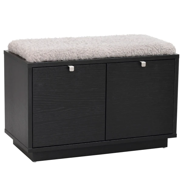 103758 b Confetti bench w 2drawers black sheepskin imitation2 kuva