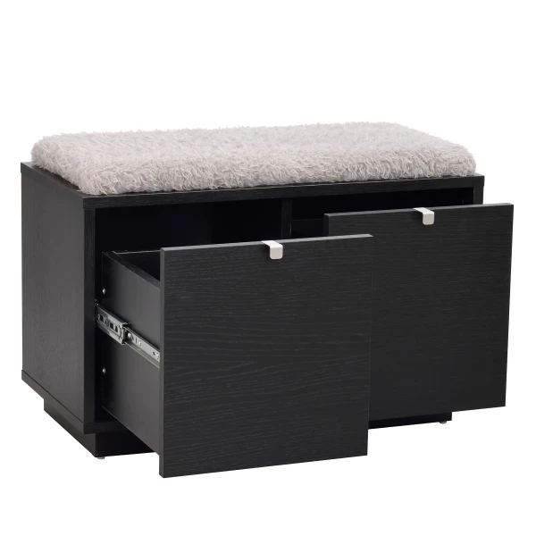 103758 det1 Confetti bench w 2drawers black sheepskin imitation2 kuva