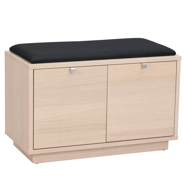103759 b Confetti bench w 2drawers whithepigm oak black fabric R kuva