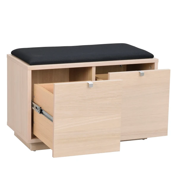 103759 det1 Confetti bench w 2drawers whithepigm oak black fabric R kuva