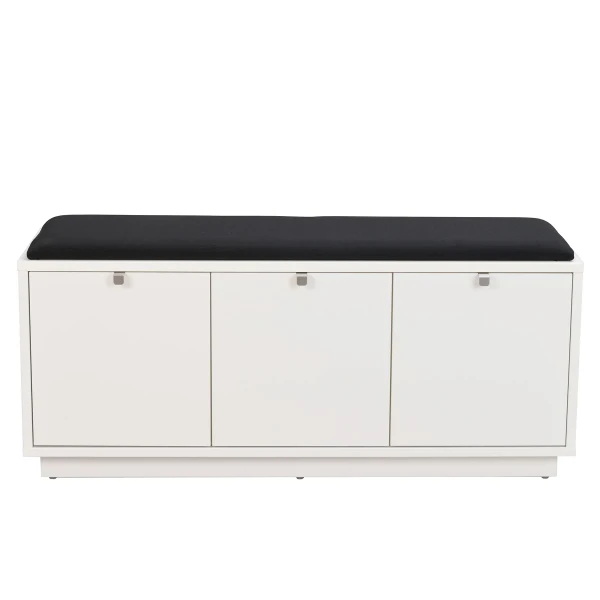 103763 a Confetti bench w 3drawers white black fabric kuva