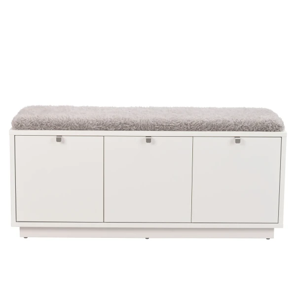 103764 a Confetti bench w 3drawers white sheepskin imitation2 kuva