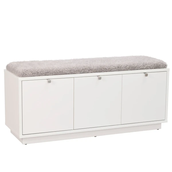 103764 b Confetti bench w 3drawers white sheepskin imitation2 kuva