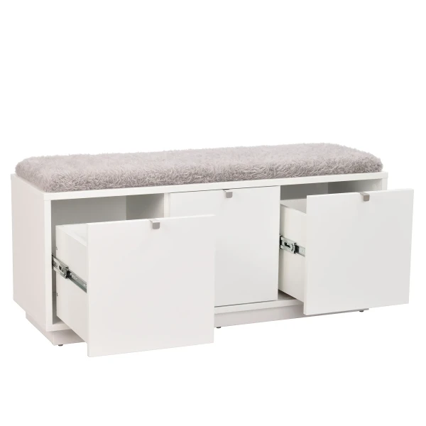 103764 det1 Confetti bench w 3drawers white sheepskin imitation2 kuva