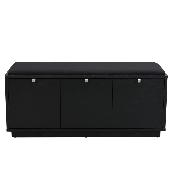 103765 a Confetti bench w 3drawers black black fabric kuva
