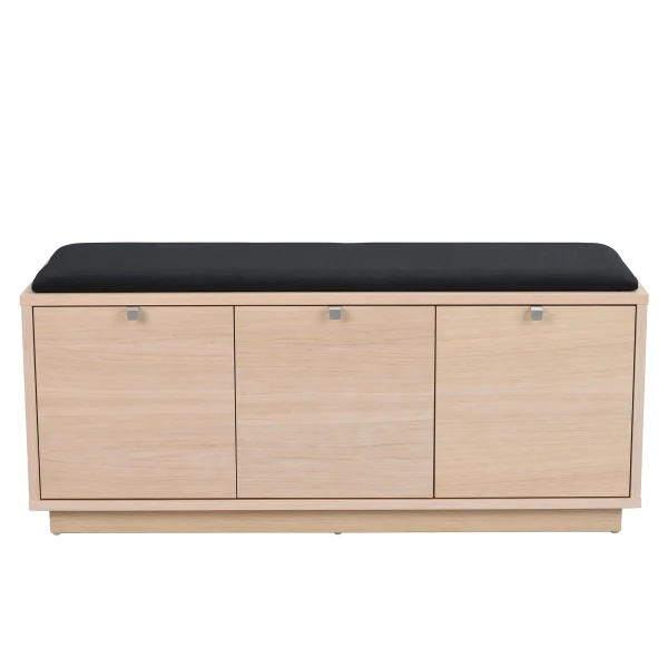 103767 a Confetti bench w 3drawers whithepigm oak black fabric kuva
