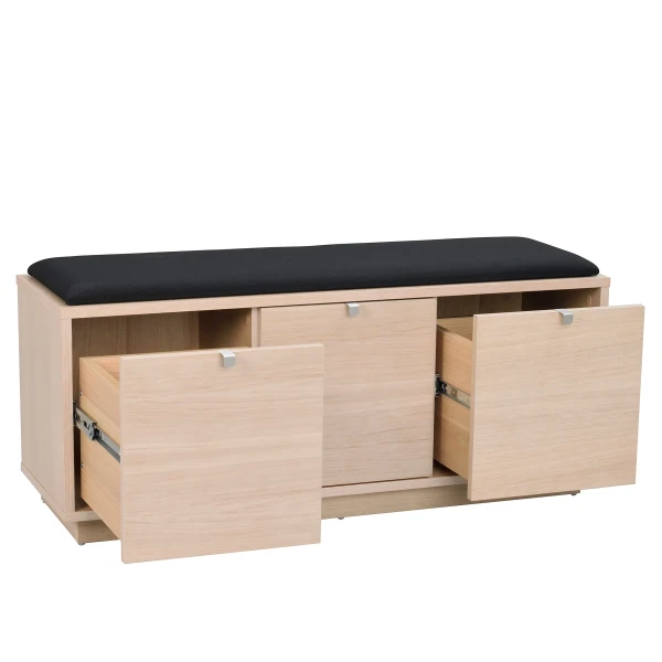 103767 det1 Confetti bench w 3drawers whithepigm oak black fabric kuva