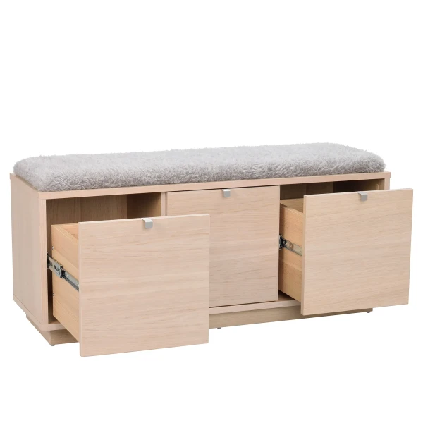103768 det1 Confetti bench w 3drawers whithepigm oak sheepskin imitation2 kuva