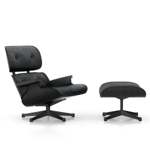 Vitra EAMES LOUNGE CHAIR fåtölj med fotpall, svart ask/Asphalt 67 image