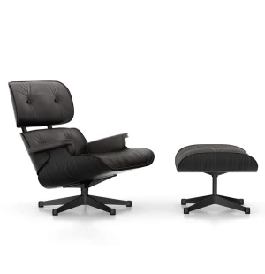 Vitra EAMES LOUNGE CHAIR fåtölj med fotpall, svart ask/Chocolate 68 image